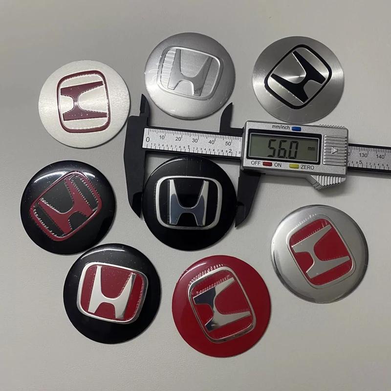 TR1-56MM 4Pcs Car Emblem Wheel Hub Center Cap Sticker Rim Badge Cover For Honda Stepwgn Prelude Odyssey Vezel FIT CRV CRZ CRX Accord