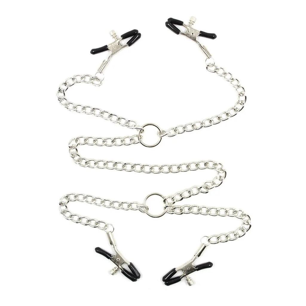 Spona na prsa z nerezové oceli Spona na labia Clitoris Spona Slave Bondage Reatraint BDSM Spona na prsa Bondage Sexuální hračky pro ženy Muži