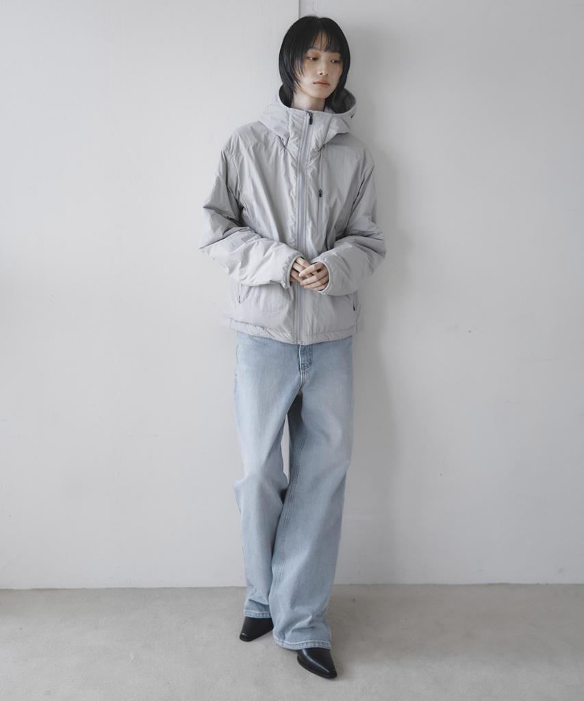 MORCEAU PAR MORCEAU Light Hooded Padded Jacket [Light Grey]