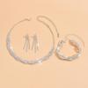 4-piece fashionable women's Zircon set with claw chains, rhinestones, necklaces, earrings, bracelets, gorgeous Zircon accessor