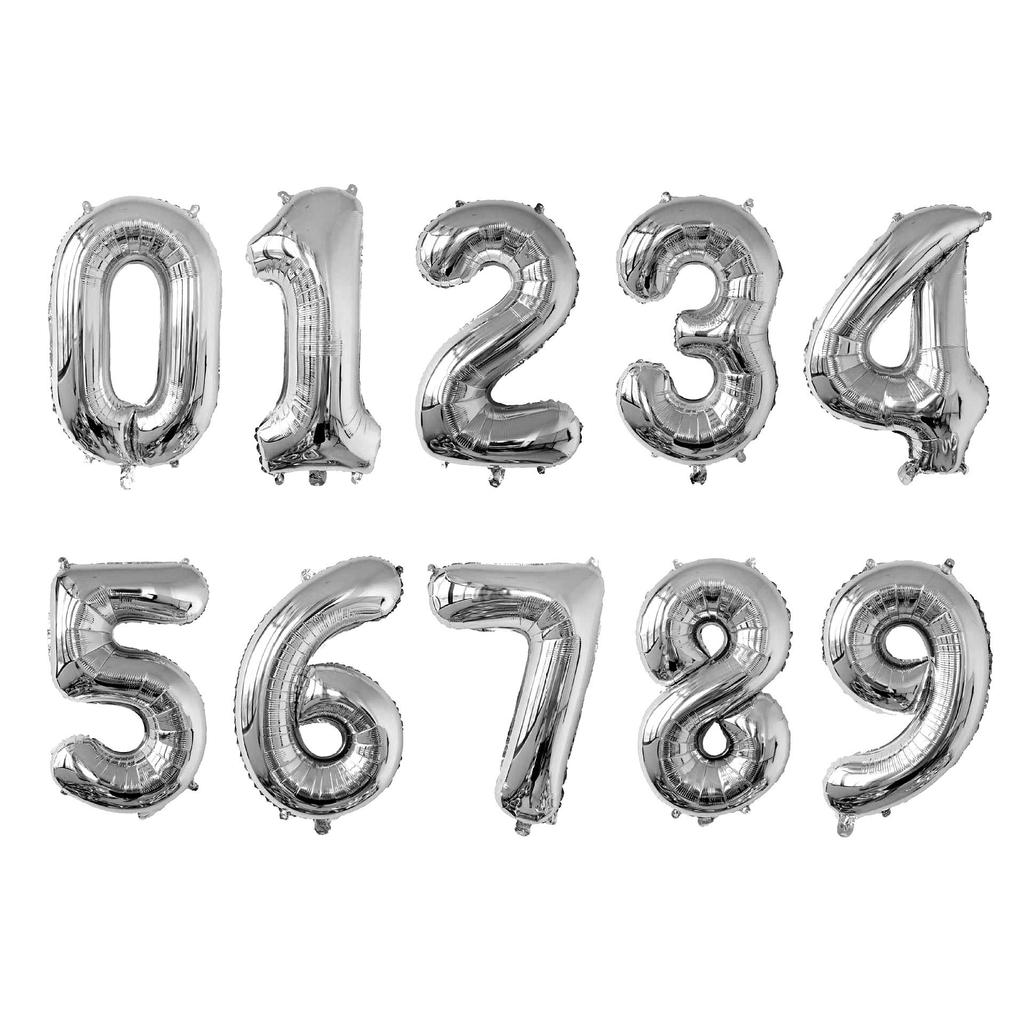 32-inch Gradient Gold/Silver/Rose Gold Number Foil Balloon (US Version)
