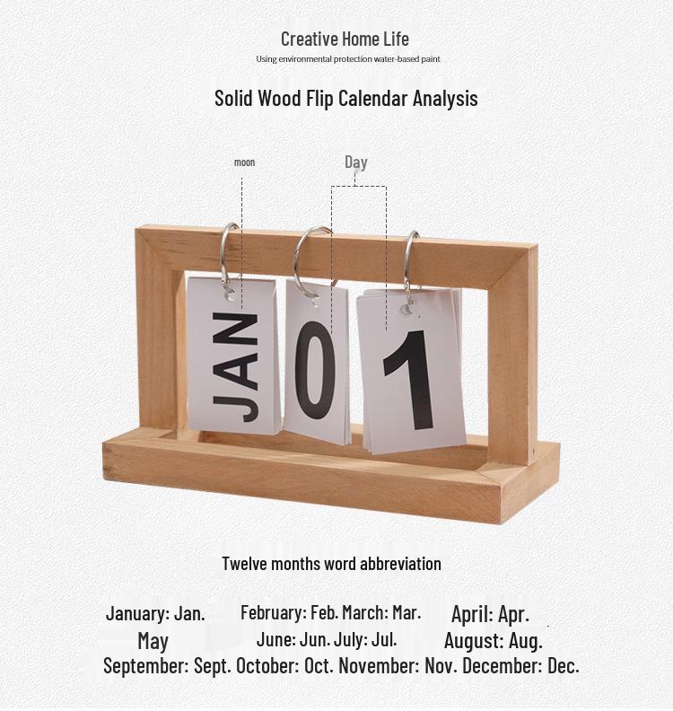 Nordic Minimalist Wooden Desk Calendar and Ornaments