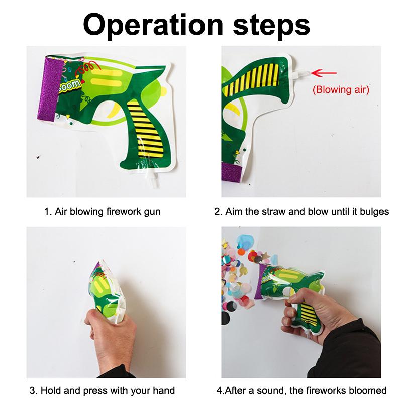 10Pcs Handheld Confetti Poppers Inflatable Multicolor Poppers Portable Prop For Birthday Party Family Gathering Outdoor Toys