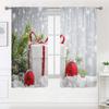 2 Pieces, Christmas Tree Snowflake Gift Ball Curtains -30% Blackout - Suitable for Living Room, Bedroom, Kitchen, Home Decoratio