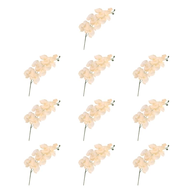 Realistic Artificial Orchids Stem Silk Flower Branch for Permanent Wedding Displays or Home Vases Table Decoration