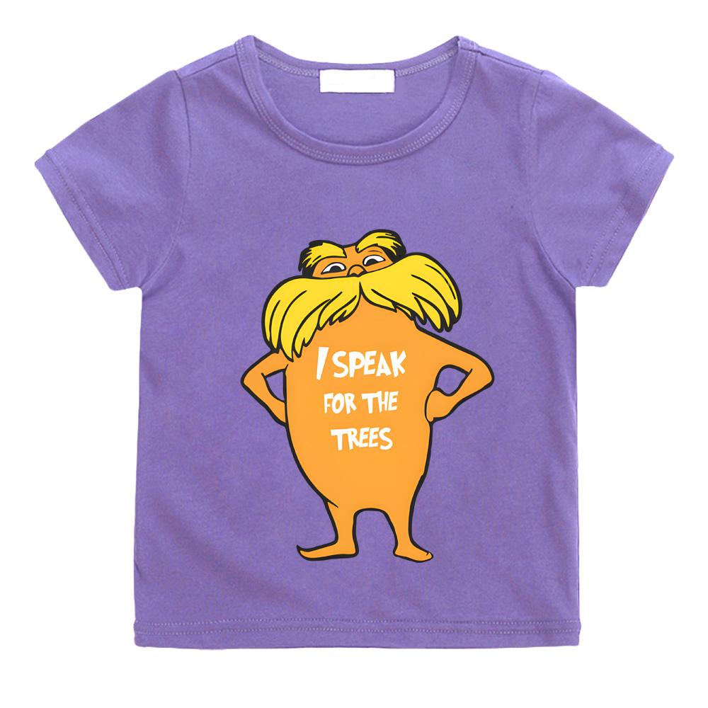 The Lorax Anime Print Casual T-shirts Kids High Quality 100%Cotton Tees Boys Girls Tops Children Intellectual Fun Cartoon Tshirts