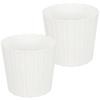 Plastic Flower Pot For Flowers And Herbs On The Balcony Or Terrace, White, 24 Cm, 2 Pcs.
