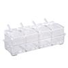 Clear Multiple Section Seasoning Box Set For Salt Sugar Pepper And Other Dry Ingredients