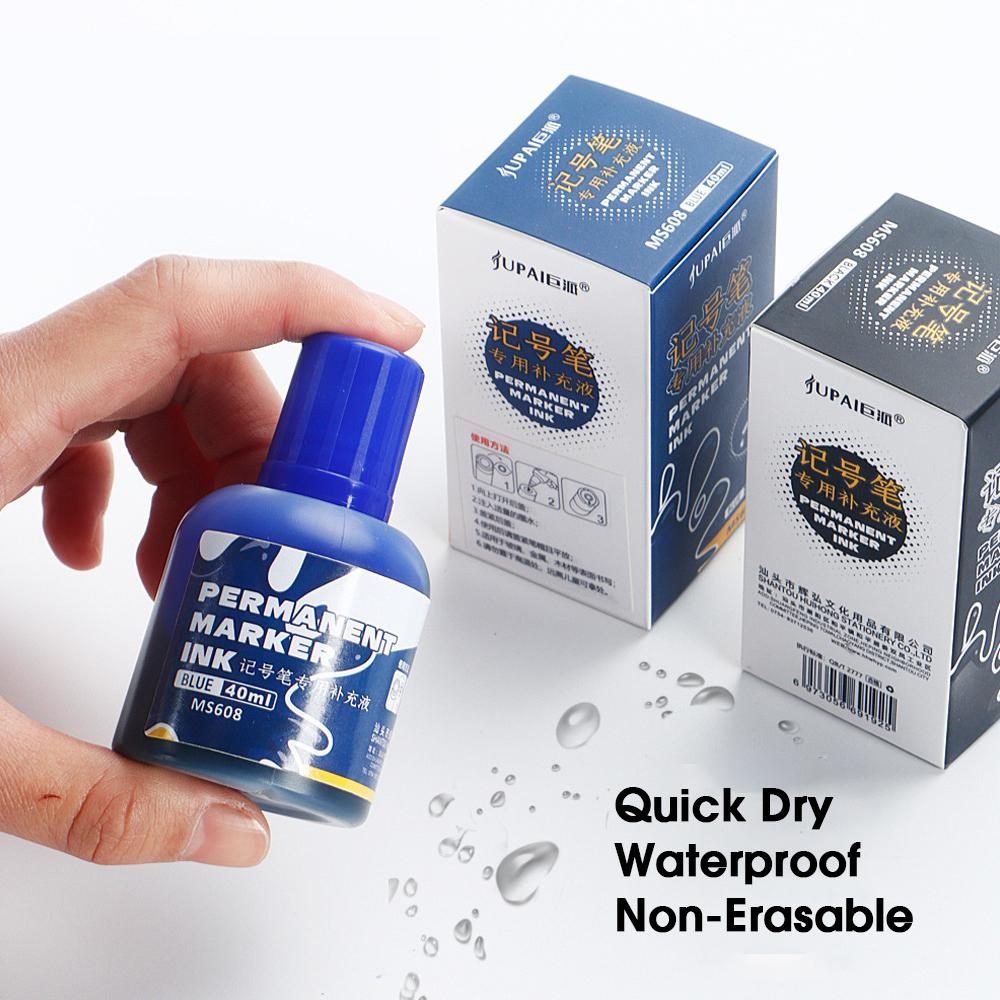 3 Colors Permanent Marker Ink,40ml,Oily,Quick-Drying,Waterproof And Non-Fading,Non-Erasable Marker Ink Refill 1 Box