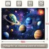 One space-themed backdrop fabric showcasing the galaxy and planetary landscapes is an excellent choice for a birthday party.