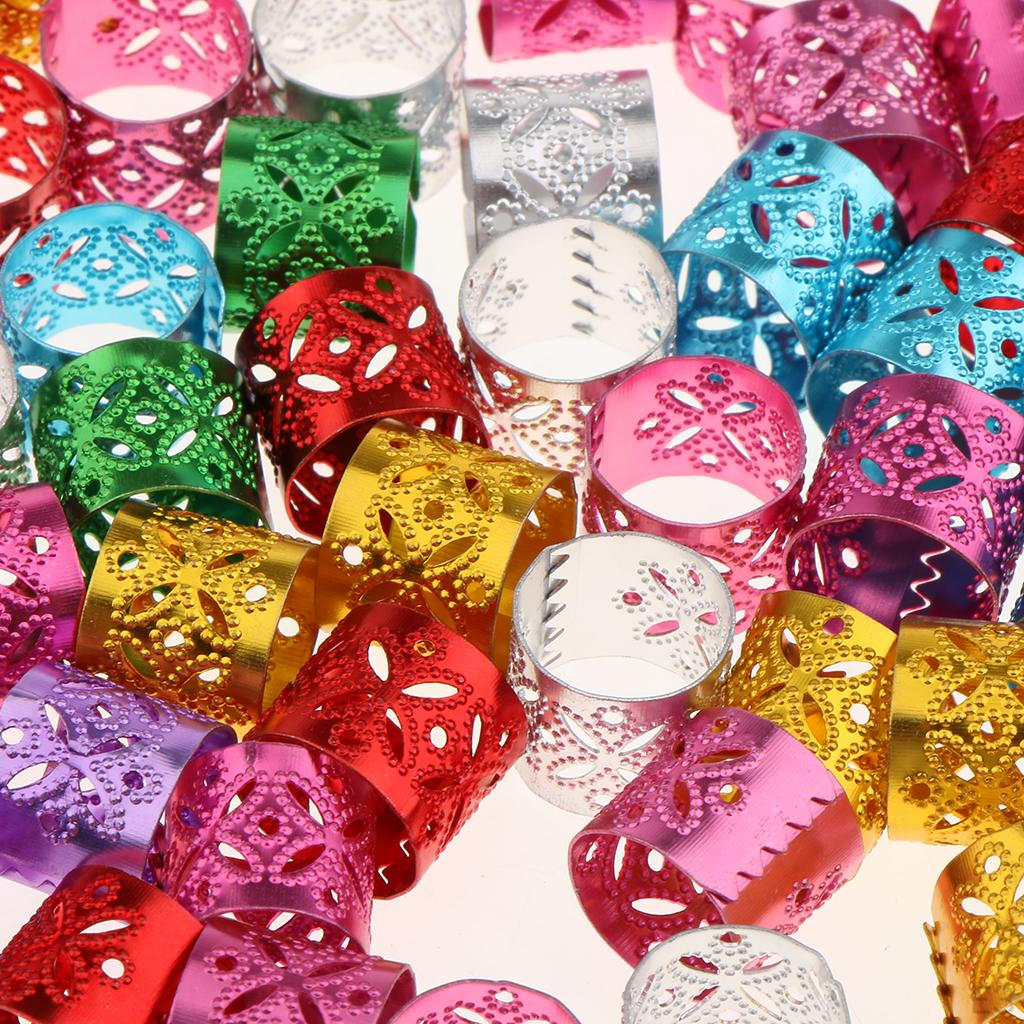 100 Pieces Hair Beads Dreadlocks Tube Decoration Braiding