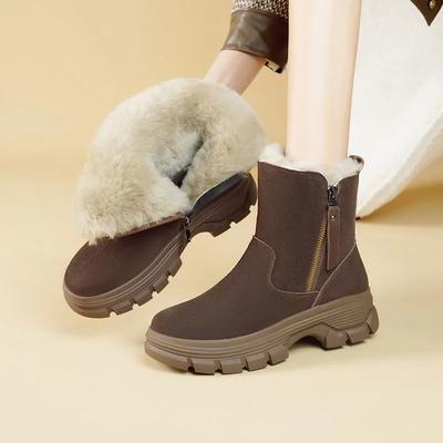 High Quality Winter Women's Suede Cotton Boots Wool Keep Warm Women's Ankle Boots Plush Women Snow Boots Botas Mujer Botas Mujer