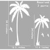 BIBITIME 2 Coconut Palms Wall Sticker White Birds Silhouette Vinyl Coco Decor Decals for Office Background Decorations Living Room Bedroom Nursery