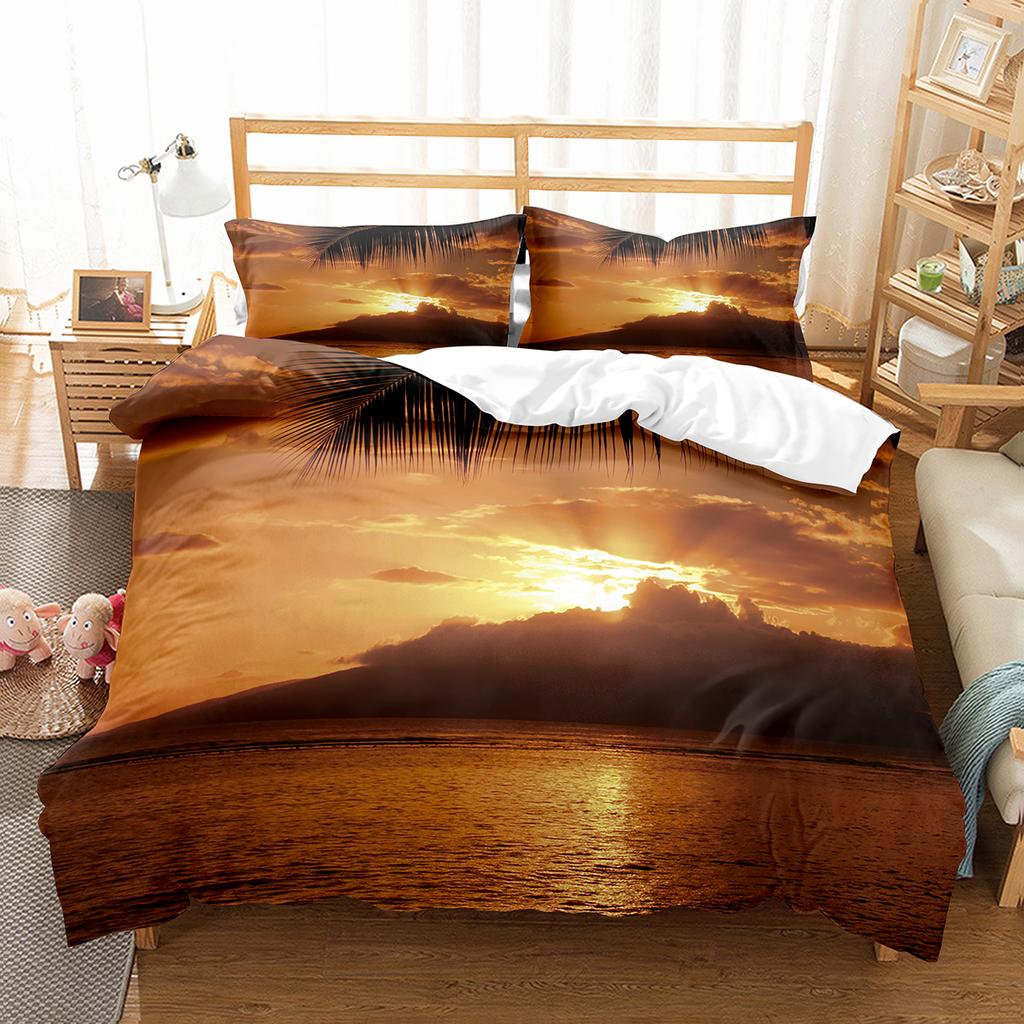 Hawaii Duvet Cover Set Beach Sea Quilt Cover For Kids Boys Girls Bedding Set Summer Themed Comforter Cover King Queen Full Size