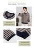 Elegant Korean-Style Striped Knitwear T-Shirt for Women, Plus Size, Loose Fit, Five-Sleeve, Perfect for Middle-Aged & Elderly, Spring Wear.