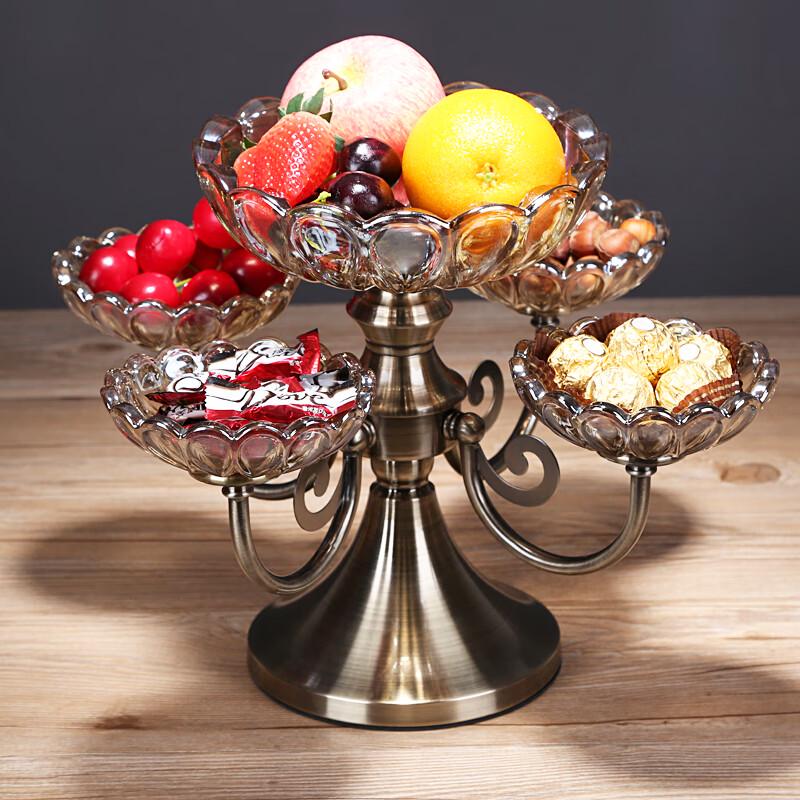 Prato Rotativo de Frutas e Lanches de Vidro Cristalino