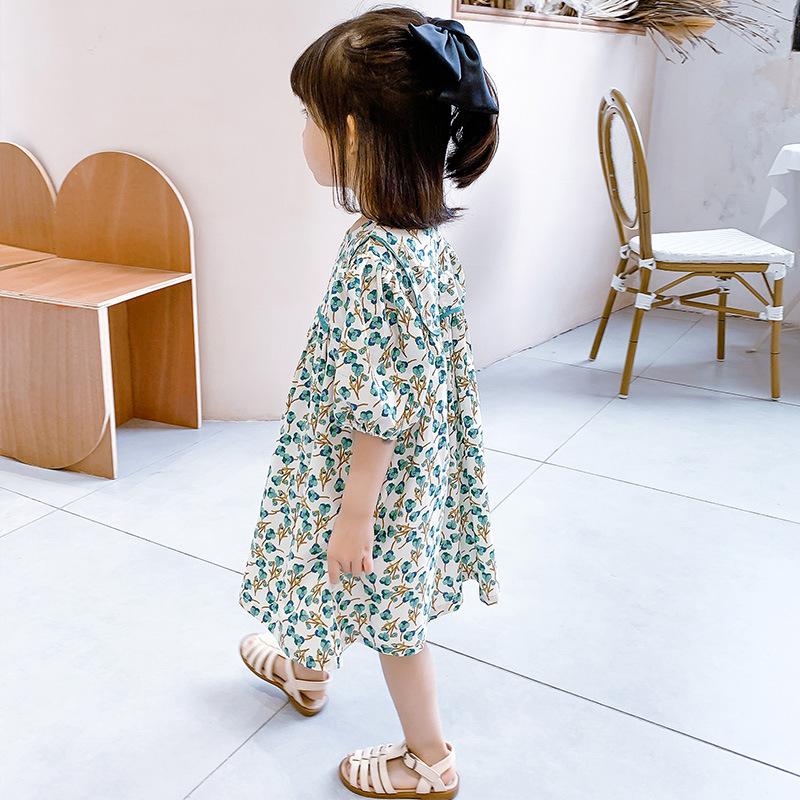 Girls Summer Floral Short Sleeve Dress Cute Princess Baby Toddler Casual Party Sundress For Kids