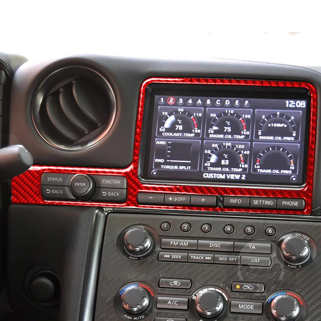 Cutie de afișare pentru navigație auto Autocolant decorativ pentru capac pentru Nissan GTR R35 2008-2016 Accesorii interioare auto Fibră de carbon