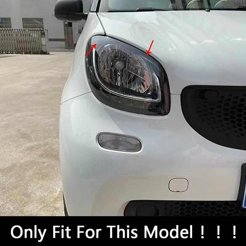 Car Front Headlight Eyelid Lamp Eyebrow Decoration Trim Strips For Mercedes Benz Smart Fortwo Forfour 453 2015- Accessories