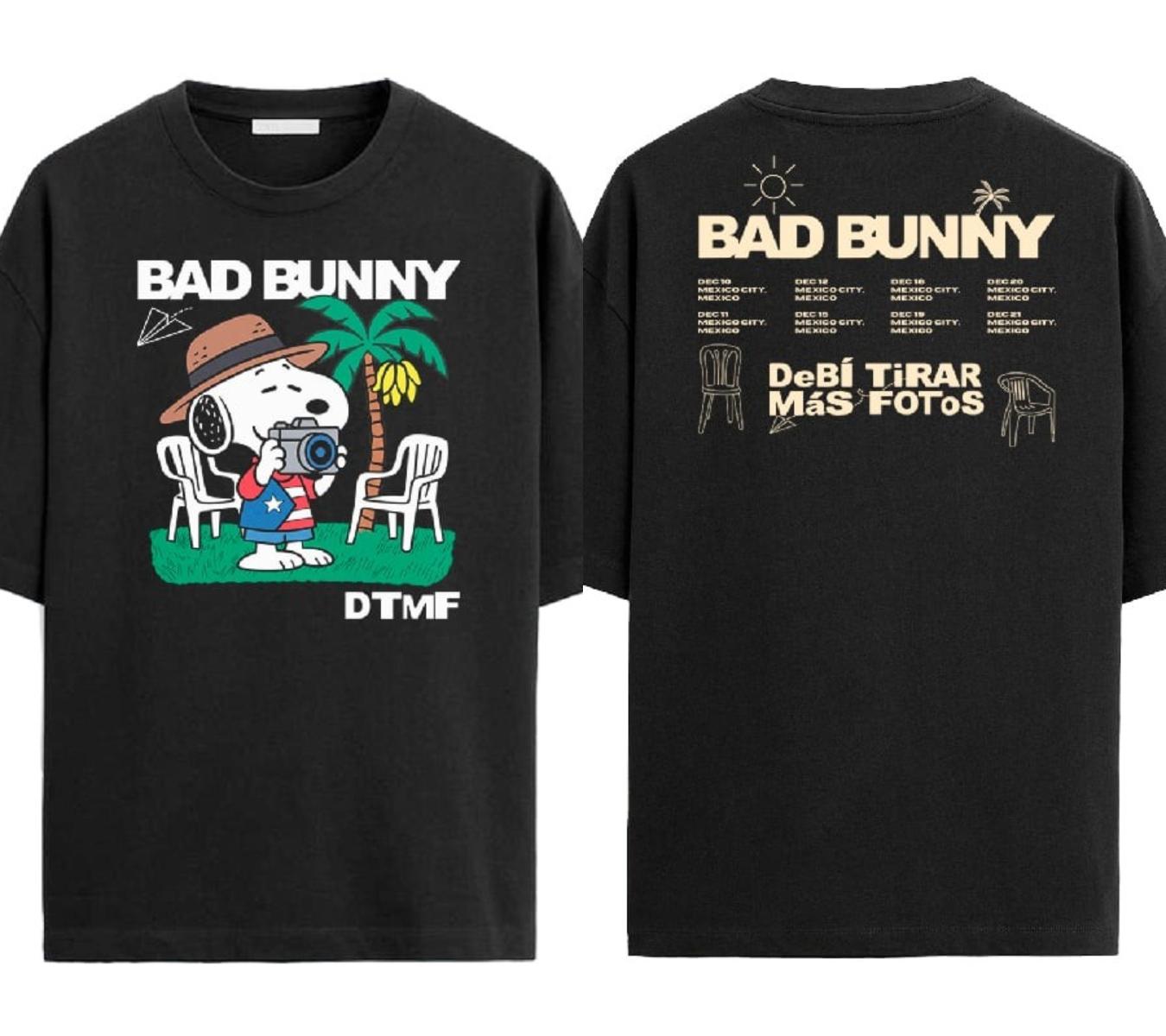 

BAD BUNNY SNOOPY TOUR Футболка Мужская Женская Повседневная Свободная Оверсайз Y2K С коротким рукавом Уличная одежда Харадзюку Женская Мужская Одежда 4XL