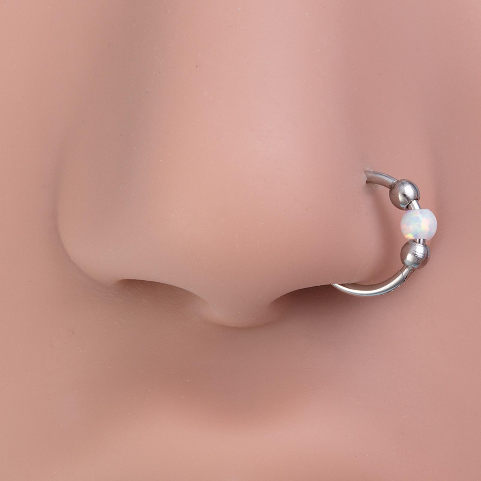 

Кольцо для носа для женщин Стальное гипоаллергенное кольцо для перегородки носа, украшения для пирсинга носа, серьга для раковины, козелка, дейта и хряща One Size белый