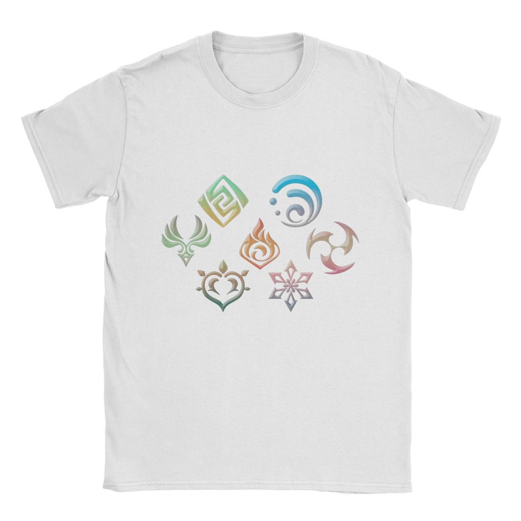 Pánské tričko Genshin Impact Vintage 100% bavlněná trička Krátký rukáv Trička s kulatým výstřihem Oblečení Potisk