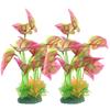 2 Pcs Aquarium Plants Large Fish Tank Decorations Vibrant Colored Easy Clean Artificial Stable Base L Scape Tools Terrarium