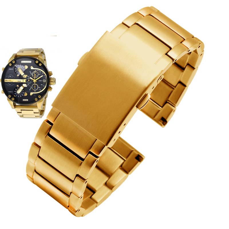 High Quality Stainless Steel Watchband for Diesel DZ7263 DZ7330 DZ4358 Watches Strap Black Silver 22mm 24mm 26mm 28mm 30mm 32mm