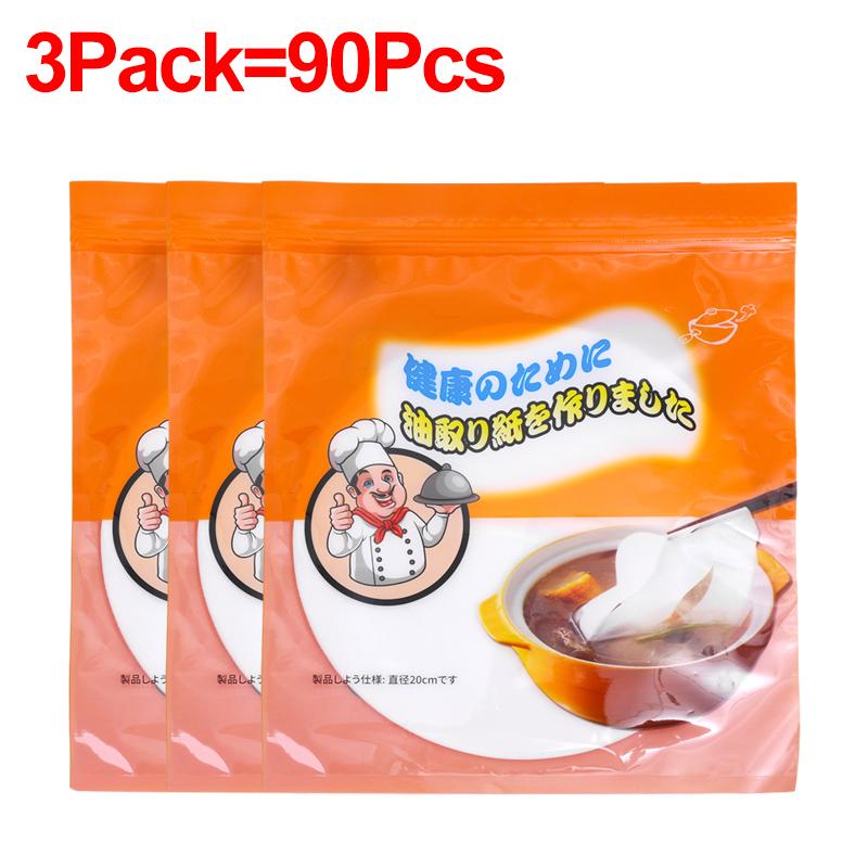 90/12PCS Kitchen Disposable Oil-Absorbing Paper Food Grade Soup Oil Filter Paper Cooking Baking Gadgets Home Oil Absorption Film
