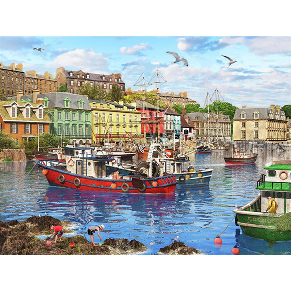 Full Drill 5d Diamond Painting Kits New Arrivals Coastal City Cross Stitch Diamond Mosaic Ship Decoration For Home