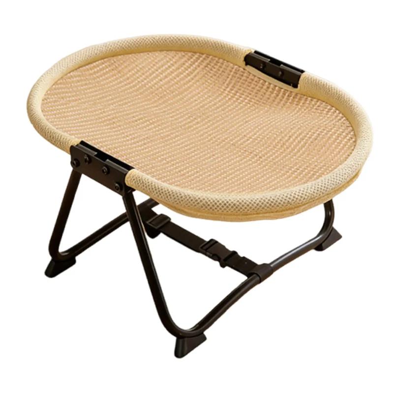 Portable Iron Frame Dog Cot Elevated Pet Bed Foldable Puppy Basket with Storage Bag for Pets Accessories Home Travel