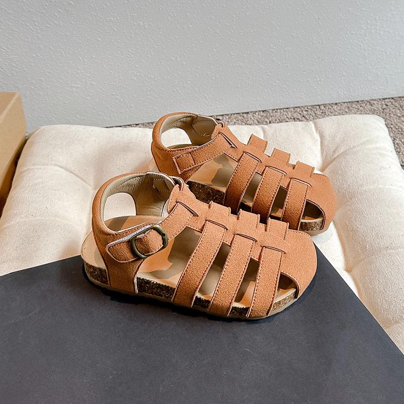 

Детская обувь в корейском стиле, летние сандалии Boken для девочек, римские туфли для мальчиков, детская пляжная обувь, женская обувь Treasure 36 коричневый