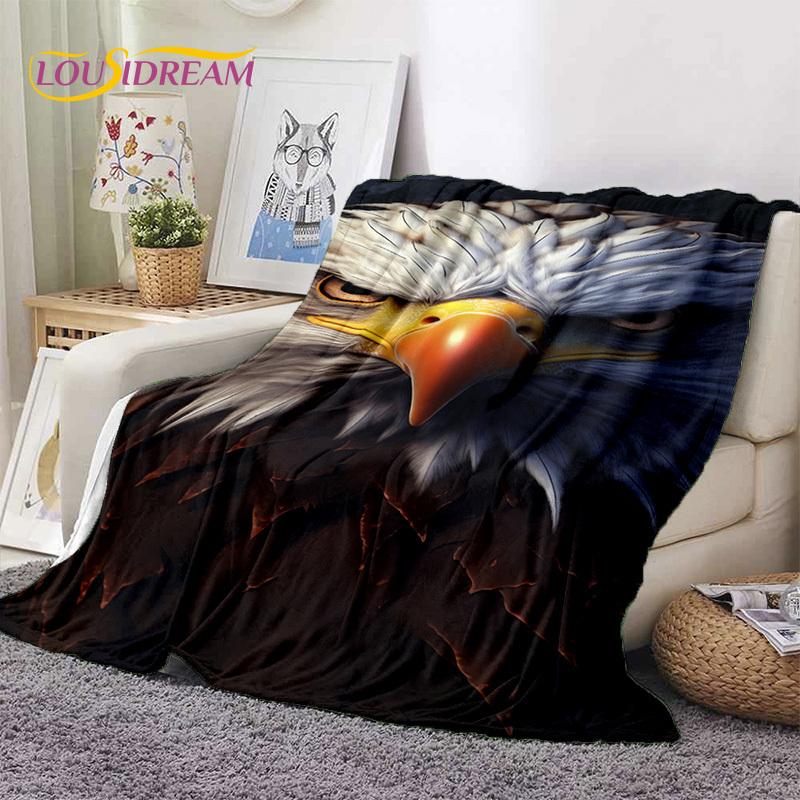3D Cute Owl Eagle Birds Cartoon HD Soft Flannel Blankets,Throw Blanket Comfortable Blanket for Picnic Beds Home Bedroom Kid Gift