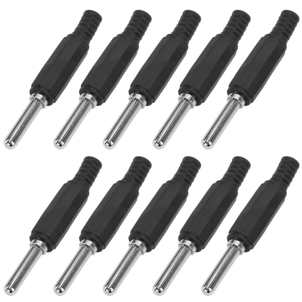 10pcs J.10023 4mm Banana Plug Professional Brass 4mm Male Banana Plug for Security AccessoriesBlack