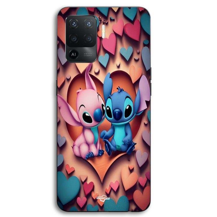 Coque Pour Oppo A94 Stitch Angel coeur coloré Maniacase