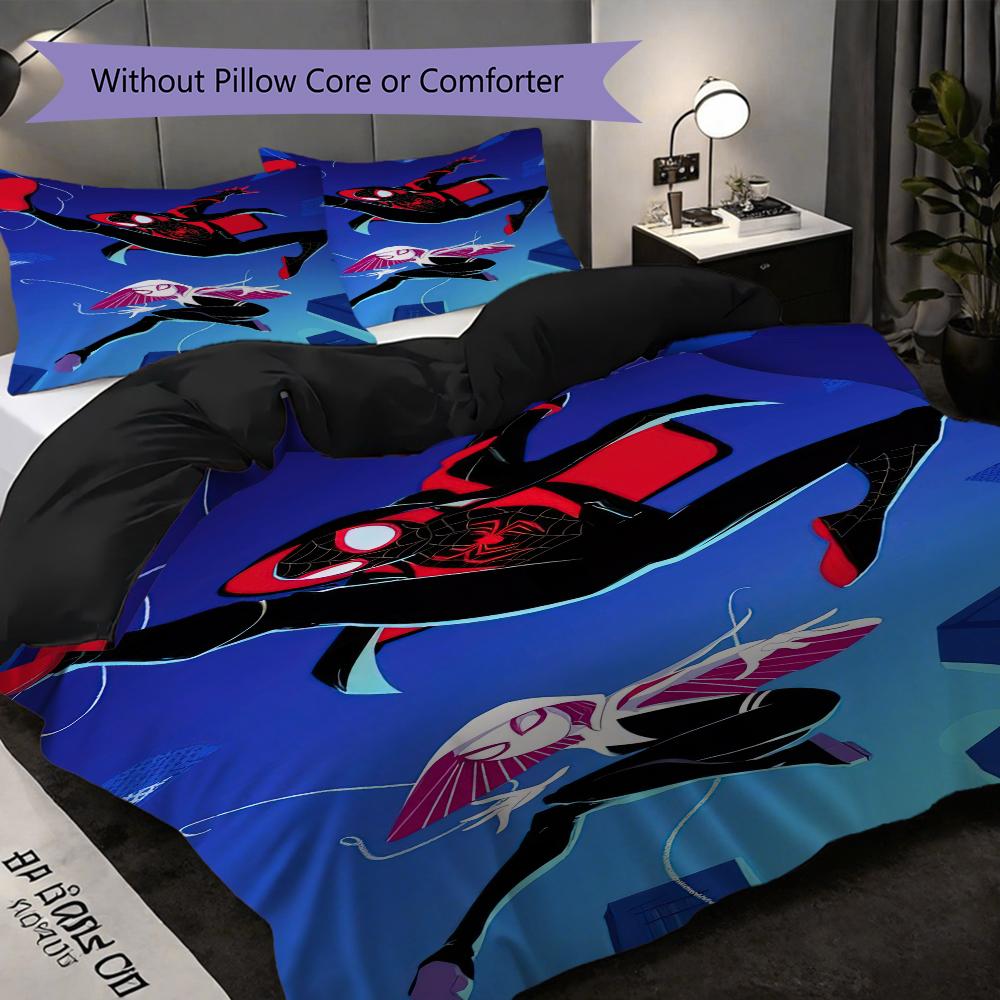 1PC Spider-Man pattern Bedding Quilt Set Quilt Cover Pillowcase Home Decoration Birthday Gift (1 * duvet cover + 2 * pillowcase, without core)