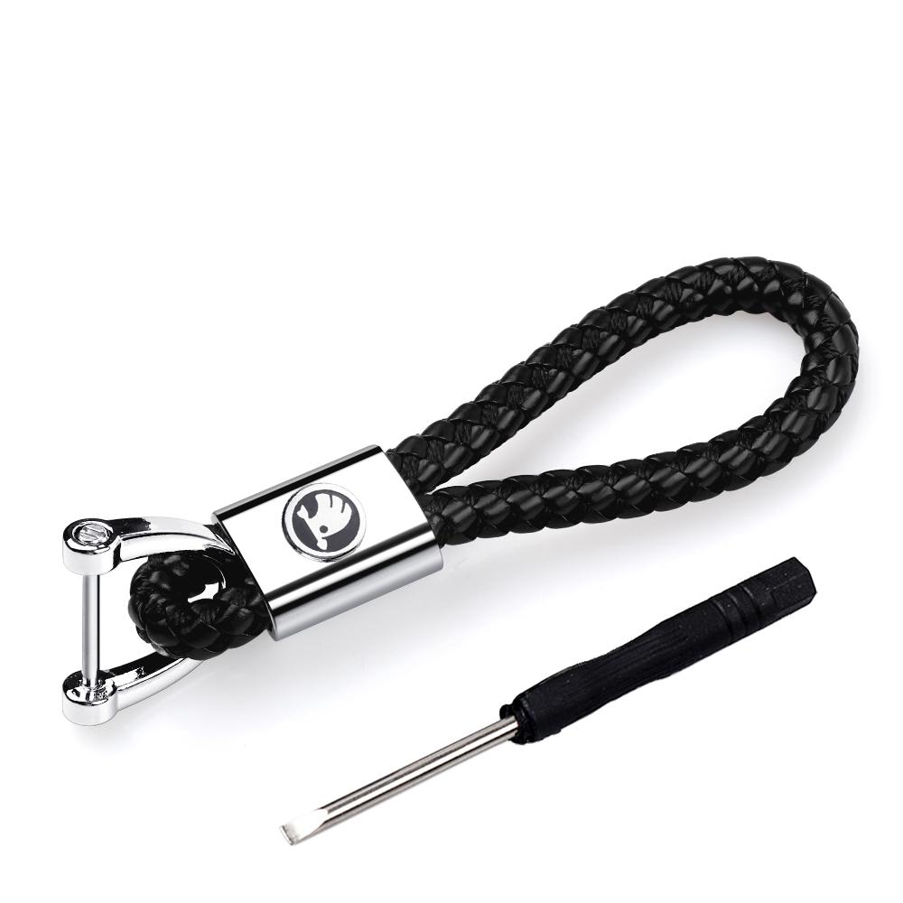 WOHE7 Car Logo Keychain Key Ring Chain Pendant Gifts For Skoda Octavia Kodiaq Fabia Karoq Superb Rapid Felicia RS Hubcap Accessories
