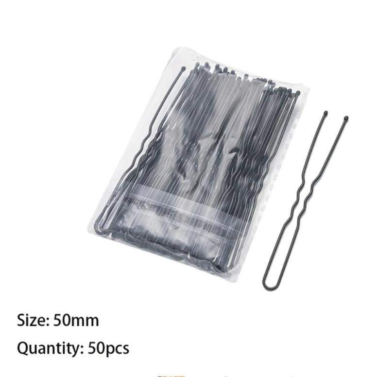 50PCS U Shaped Alloy Hairpins Waved Hair Clips Metal Black Bobby Pins Barrettes Bridal Hairstyle Tools Hairpin  Gifts