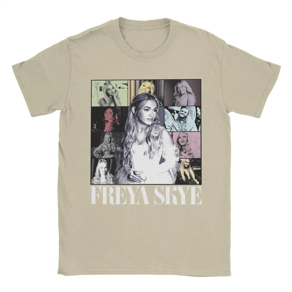Freya Skye Víceportrétové Vintage Tričko, Unisex Streetwear Tričko pro Hudební Fanoušky, Ležérní Krátkorukávový Top ze 100% Bavlny