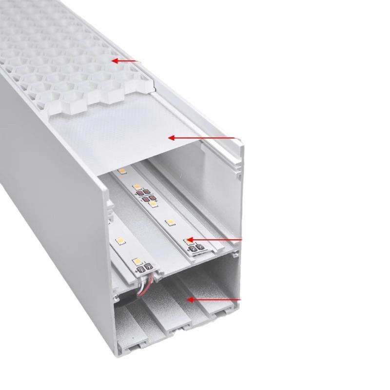 Office Chandelier, Conference Room Seamless Splicing Station Minimalist Office Chandelier Led Eye Protection Anti-glare Strip Light