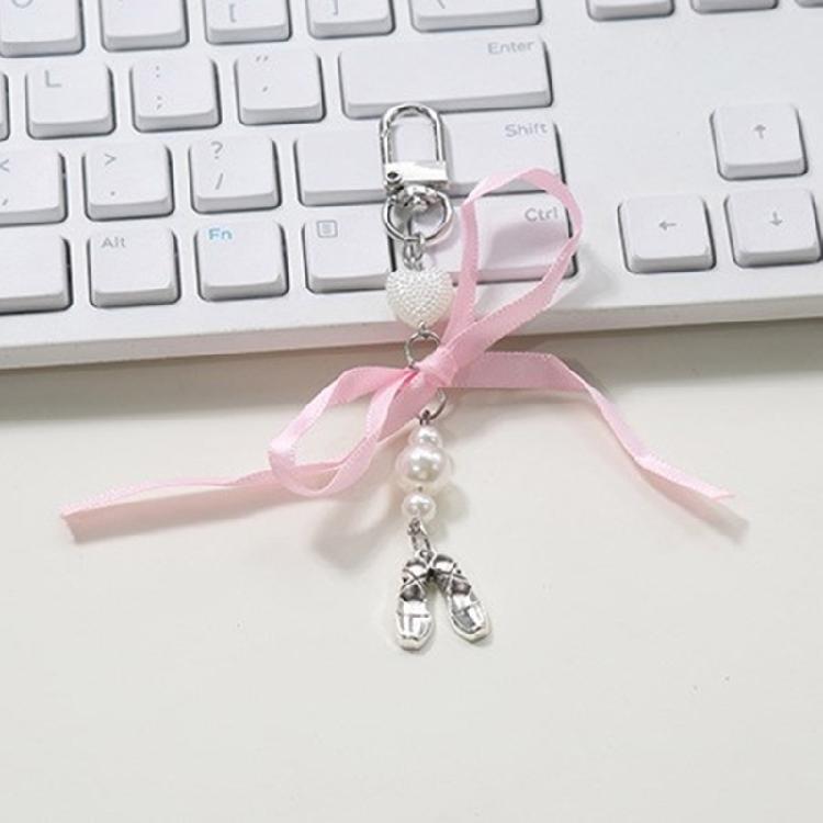 Cute Ballet Shoes Bowknot Keychain Hanging Decorations Keyring Hanging Ornament