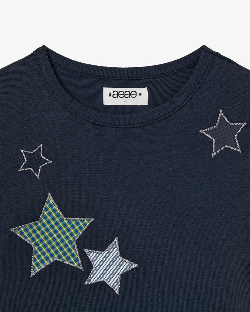 Eiieii Check Star Tee [Navy]