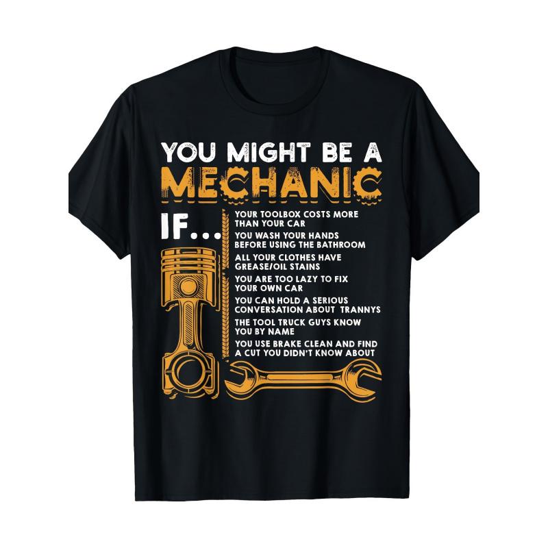 1pcMen'S Funny Mechanic T-Shirt - Heavy-Duty 200gsm Tee with Wrench Graphic - Mechanic Gift for Auto Repair, DIY Projects - Vintage Workshop Apparel