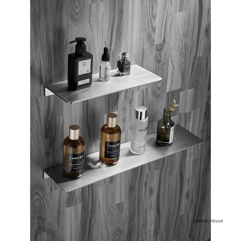 304 Stainless Steel Bathroom Storage Rack Brushed Chrome Shower Rack Corner shelf 20/30/40/50cm Multifunctional Bathroom Hardwa