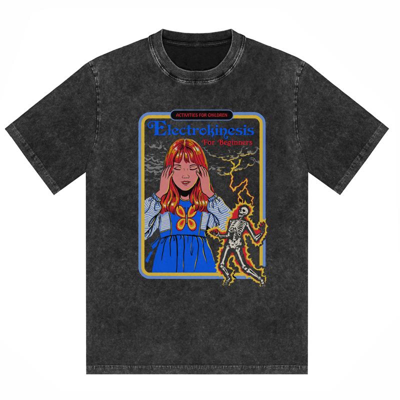 Horror Comic Series Let's Plant A Magical Garden Print T Shirts Vintage Washed Cotton Tees Gift Halloween Clothes