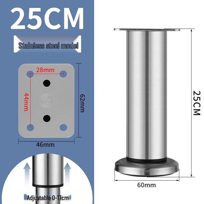 Adjustable Stainless Steel Legs for Sofa, TV Cabinet, Coffee Table, Bathroom Cabinet, and Bed.