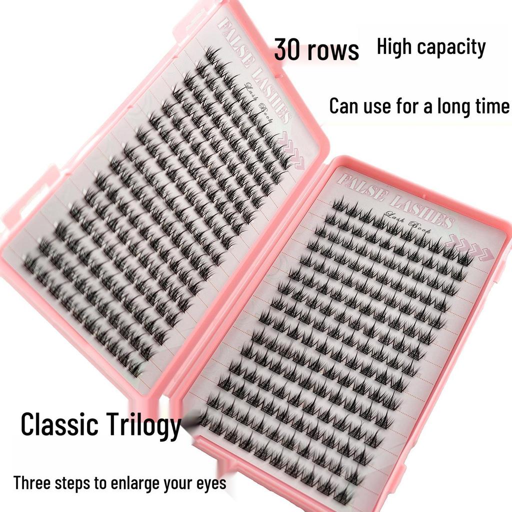 Three-Step Natural Eyelash Kit: Large Capacity False Lash Glue & Dense Lashes for Beginners