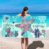 Blauer Seestern 70x140cm Strandtuch Schnelltrocknend Sandfest Wasserwellen-Design Sommer Meeresküste Algen Badetuch Gittermuster
