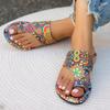 Fashion Women Slippers Bohemian Flower Pattern Sandals Casual Lightweight Shoes Flip Flops Fashion Big Size Slippers Home Slides Women