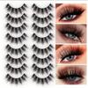 8 Pairs False Eyelashes Enlarge Eyes Soft Dense Long 3D Three Dimensional Curly False Eyelashes